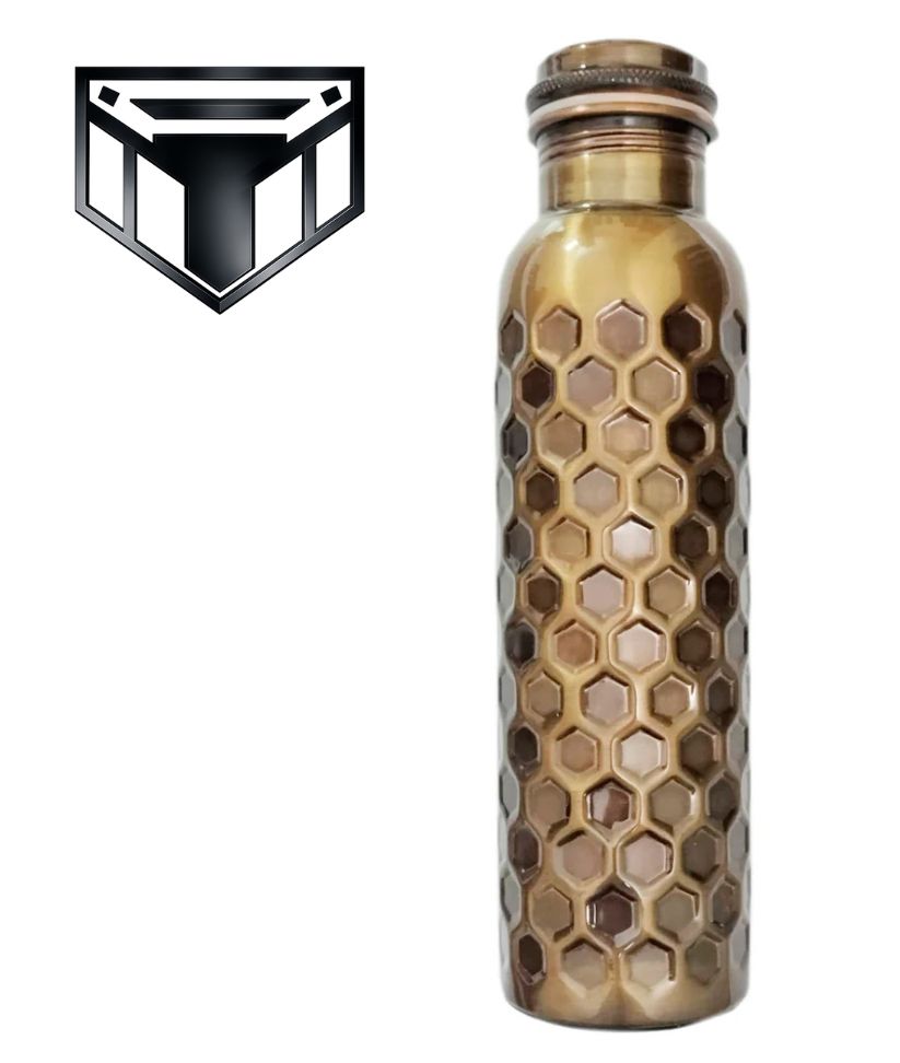 Honeycomb Handcrafted Copper Water Bottle - 34oz