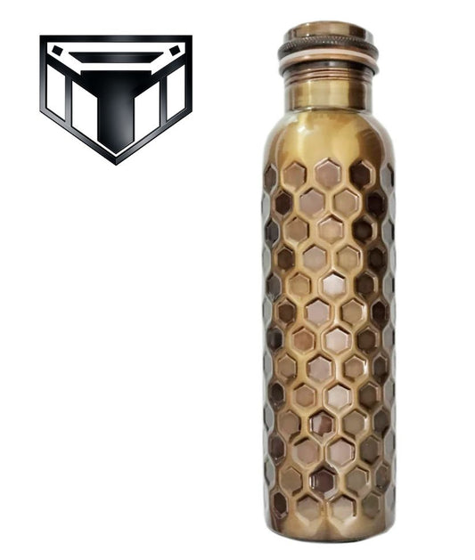 Honeycomb Handcrafted Copper Water Bottle - 34oz